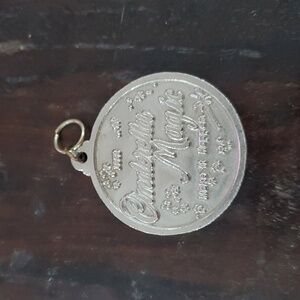 Disney 1988 Silver Tone Pendant Medallion Cinderella Magic Make It Happen